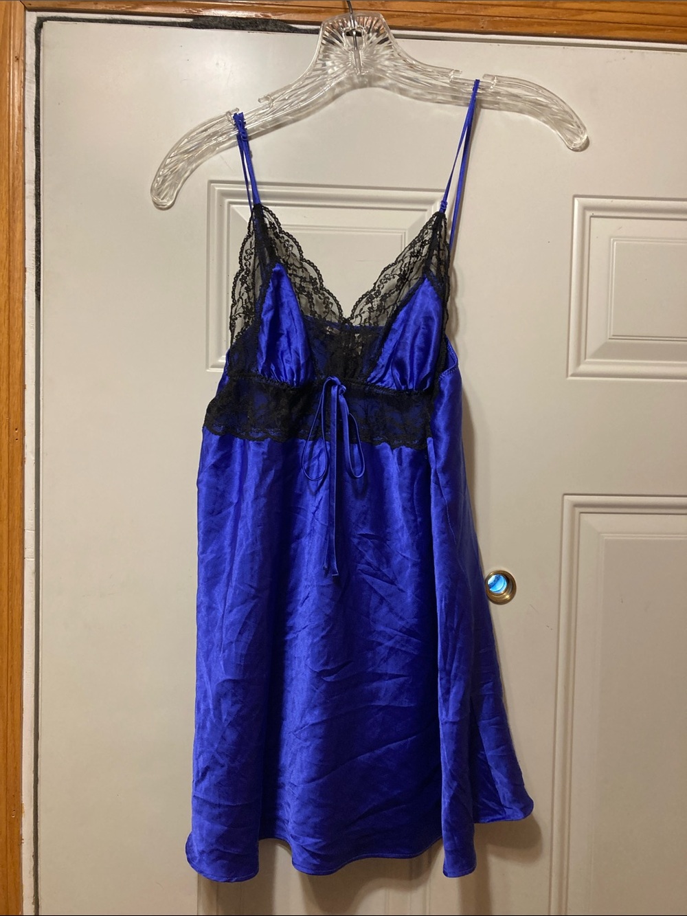 Victoria’s‎ Secret Silky Lace-Trim Chemise in Royal Blue L